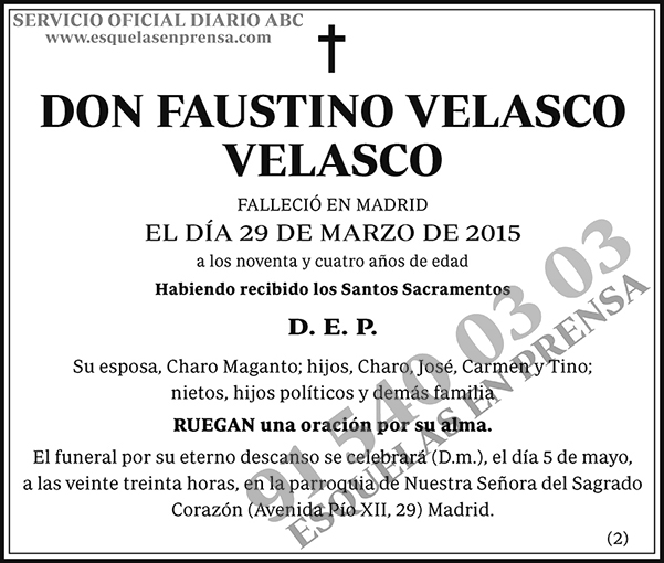 Faustino Velasco Velasco